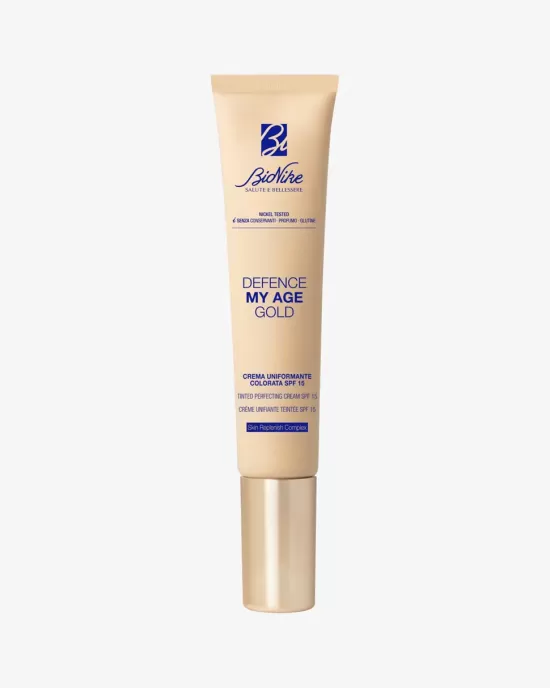 DEFENCE MY AGE GOLD crema uniformizanta nuantatoare cu SPF 15 tub cu dispenser 40 ml, promo