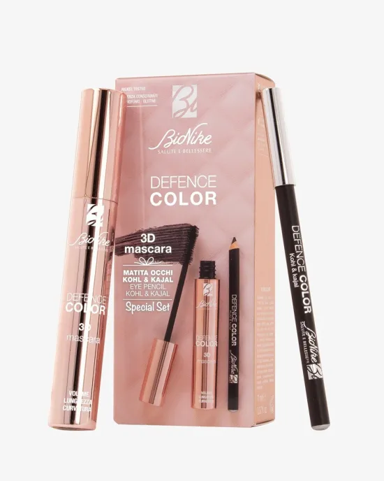 DEFENCE COLOR Set Mascara 3D si creion contur ochi DEFENCE COLOR KOHL&KAJAL negru DEFENCE COLOR Set Mascara 3D si creion contur ochi DEFENCE COLOR KOHL&KAJAL negru