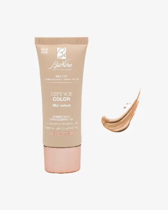DEFENCE COLOR MAT VELVET 12h fond de ten matifiant 404 beige naturele 30 ml Nuanta NOUA