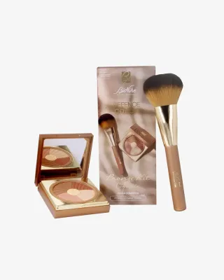 DEFENCE COLOR BRONZE KIT- pudra compacta bronzanta si pensula maxi- 211 COQUILLE