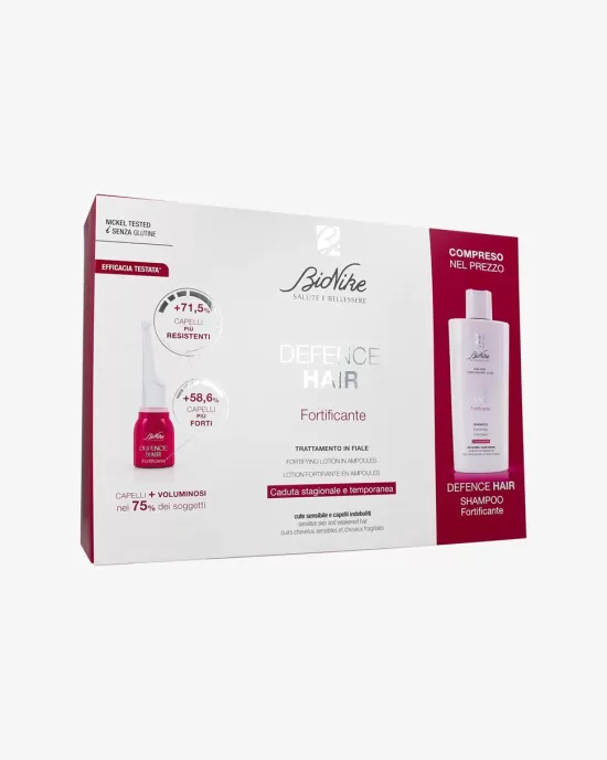 DEFENCE HAIR Pachet impotriva caderii parului contine lotiune monodoze fortifianta (21 monodoze 6ml fiecare) + sampon fortifiant sticla 200 ml