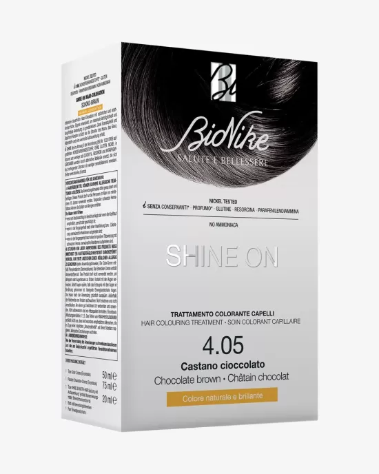 SHINE ON vopsea fara PPD pentru colorarea parului 4.05 chocolate brown