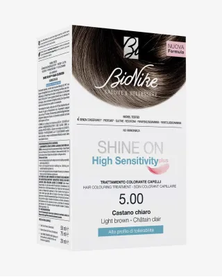 SHINE ON HS PLUS vopsea permanenta de par fara PPD, PPT culoare CASTANO CHIARO 5.00 75 ml + 50 ml