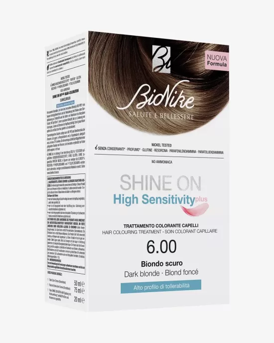 SHINE ON HS PLUS vopsea permanenta de par fara PPD, PPT culoare BIONDO SCURO 6.00 75 ml + 50 ml
