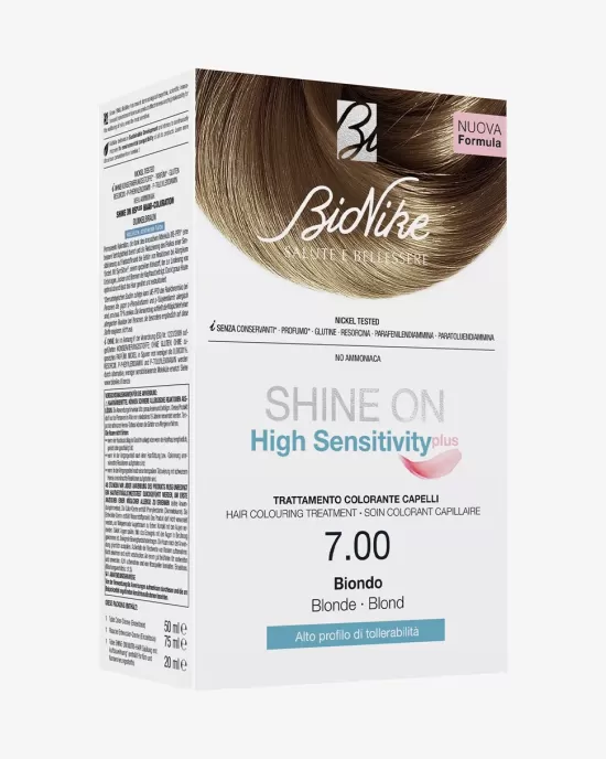 SHINE ON HS PLUS vopsea permanenta de par fara PPD, PPT culoare BIONDO 7.00 75 ml + 50 ml