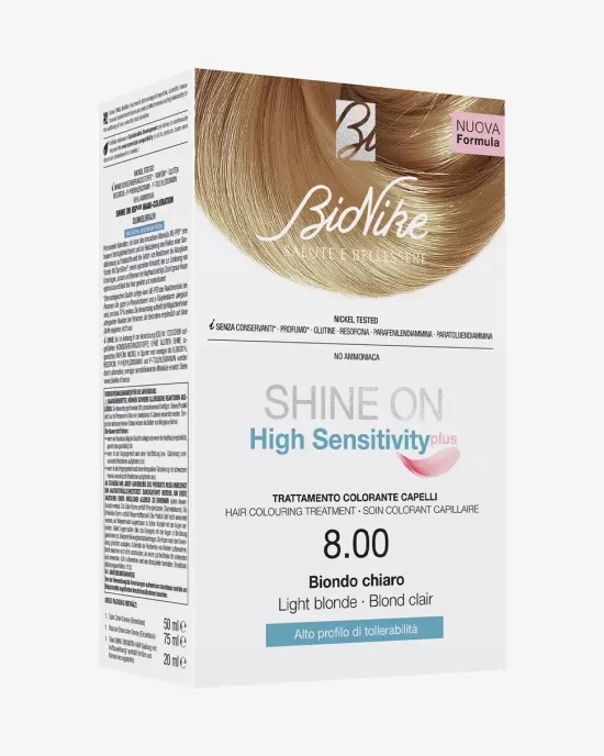 SHINE ON HS PLUS vopsea permanenta de par fara PPD, PPT culoare BIONDO 8.00 75 ml + 50 ml